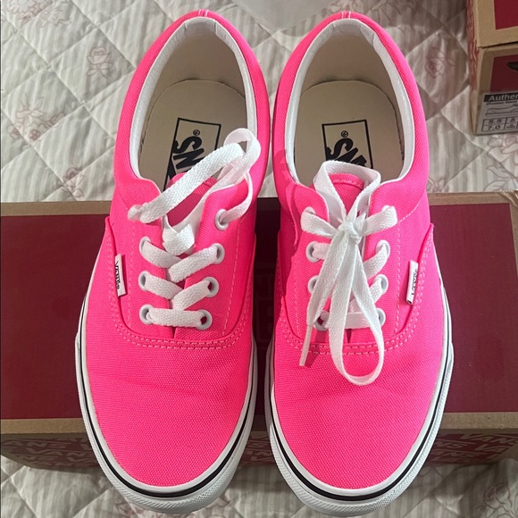 Vans Women's Neon Pink Canvas Sneakers - Picture 1 of 5